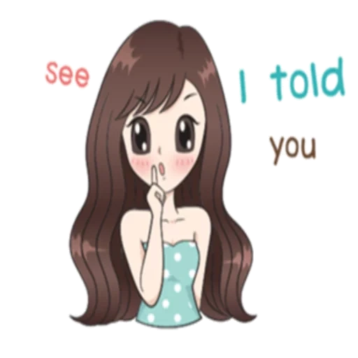 Telegram sticker  boobib, picture, young woman, cute cartoon, the girl is dear,