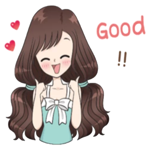 Telegram sticker  art, picture, girls, cute cartoon, anime cute drawings,