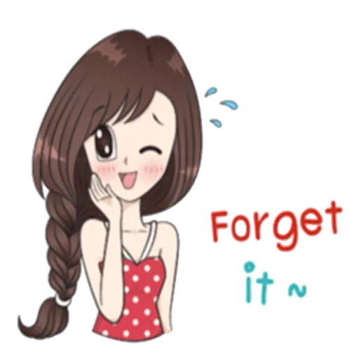 Telegram sticker  picture, young woman, cute drawings, the girl is dear, sweet and cute love,