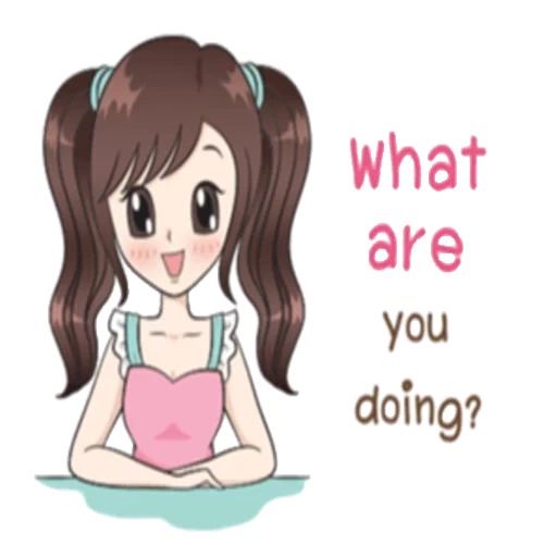 Telegram sticker  picture, girl, young woman, lovely anime, cute cartoon,