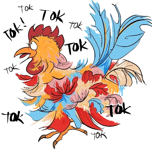 Telegram sticker  rooster, year of the rooster, rooster, red cock, rooster pattern,