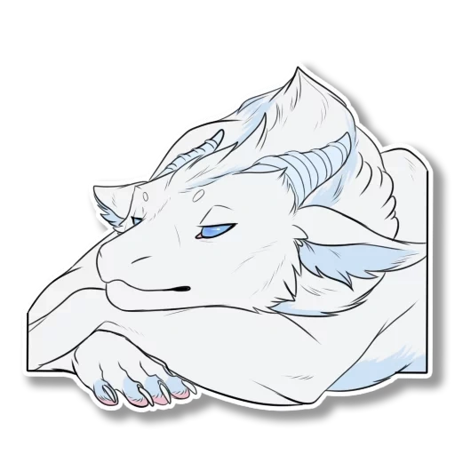 Telegram sticker  wolf, anime, lines furri, furry drawings, anime wolves with a pencil,