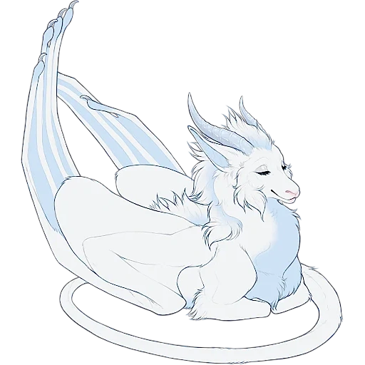 Telegram sticker  dragons, white dragons, the dragon is icy, snow dragon, dragon sketch,