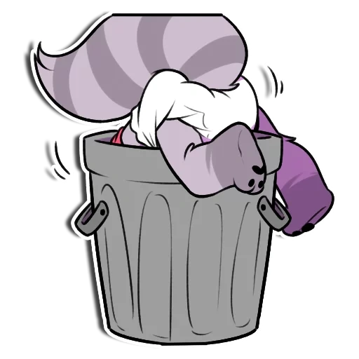 Telegram sticker  garbage bin, garbage bin, cartoon trash can, cartoon trash can, trash can cartoon,