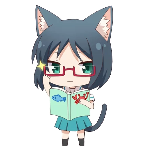 Telegram sticker  nyanko days, cartoon cat, the days of anime cats, cartoon cat day, the days of yuko's anime cat,