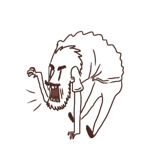 Telegram sticker  human, picture, illustration, panic coloring, scp-682 mating,