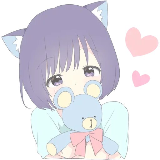 Telegram sticker  catgirl, anime chan, anime cute, lovely anime chan, anime art is lovely,