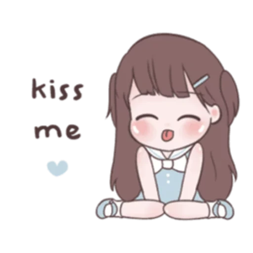 Telegram sticker  picture, kiss me, lovely anime, anime cute drawings,