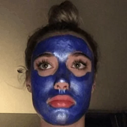 Telegram sticker  mask, facial masks, blue mask, blue mask, blue makeup of the face,