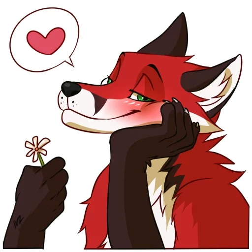 Telegram sticker  fox, fox and wolf, frie art fox, anime wolf couple, fox women's edition,