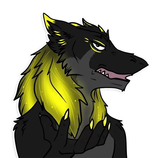 Telegram sticker  wolf, fries wolf, frewolf meme, animated wolf, frie werewolf werewolf,