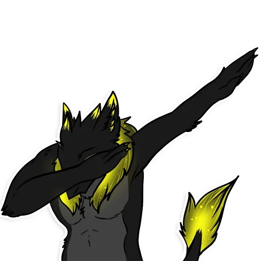 Telegram sticker  people, frie's coat of arms, fries wolf, frie lotus posture, mythological creatures,