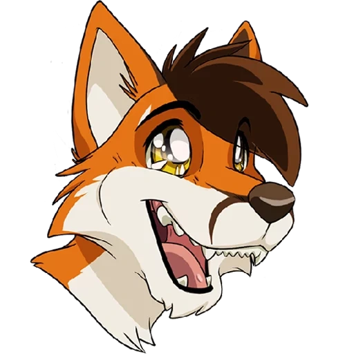 Telegram sticker  fox, frie's moustache, fry fox, fury fox amber,