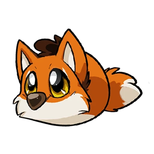 Telegram sticker  fox, animation, chibi keji, papi the fox, papi the fox,