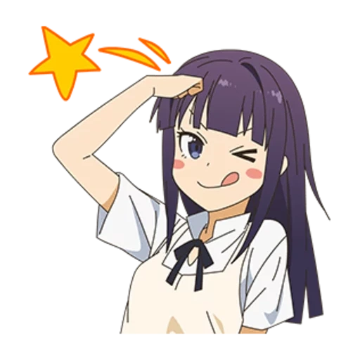 Telegram sticker  animation, anime, yamada aoi, anime likes, anime girl,