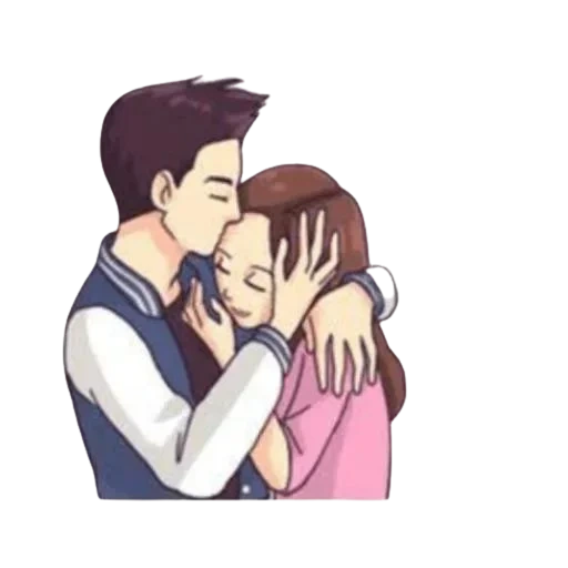Telegram sticker  asian, lovely couples, u and i mahris, drawings of couples, i will never leave you,