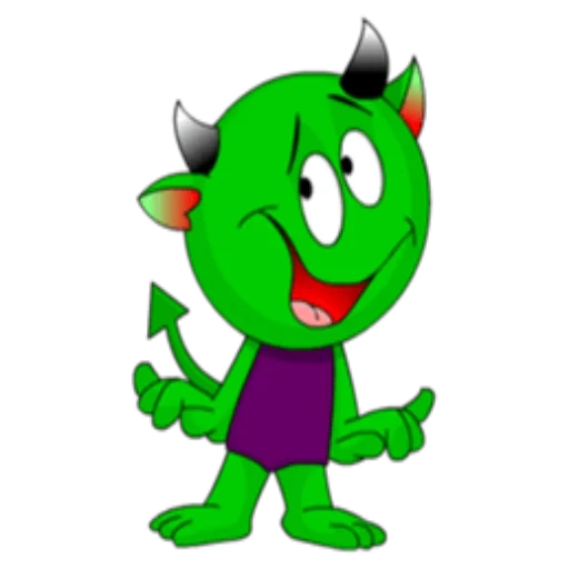 Telegram sticker  devil, a toy, green devil, green devils, the green devil is in the prisoner,