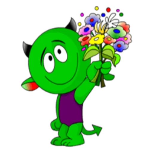 Telegram sticker  mascot, a toy, characters, gammy vlad, the green devil is in the prisoner,