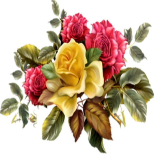 Telegram sticker  bouquet of flowers, retro flowers, beautiful flowers, flower illustration, beautiful flowers with transparent background,