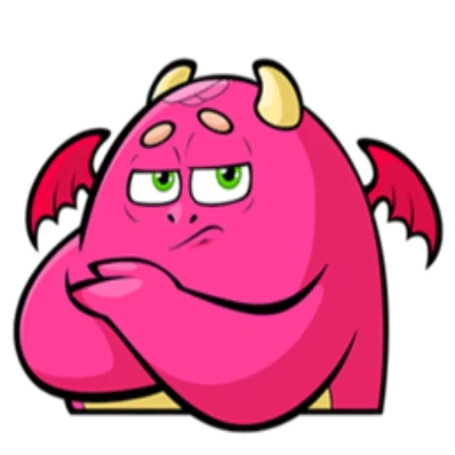 Telegram sticker  anime, red devil, red devil, the devil is angry, cartoon evil dragon,
