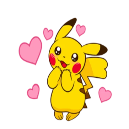 Telegram sticker  pikachu, pikachu heart, pikachu in love, cute patterns of pokemon,