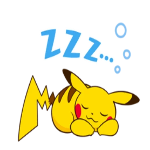 Telegram sticker  pikachu, he is sleeping pikachu, slippi pikachu, pikachu sryzovka,