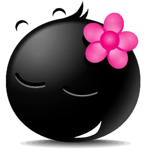 Telegram sticker  darkness, smiling face, girl, bomb avatar, black smiling face,