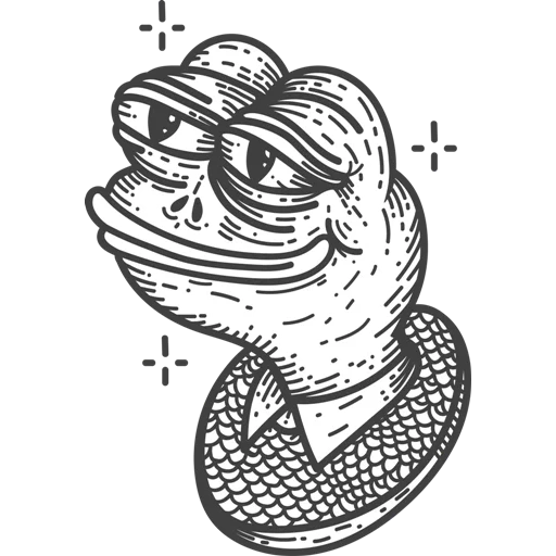Telegram sticker  drill, elite theory, pepe's frog, pepemim the frog, pepe the frog black and white,