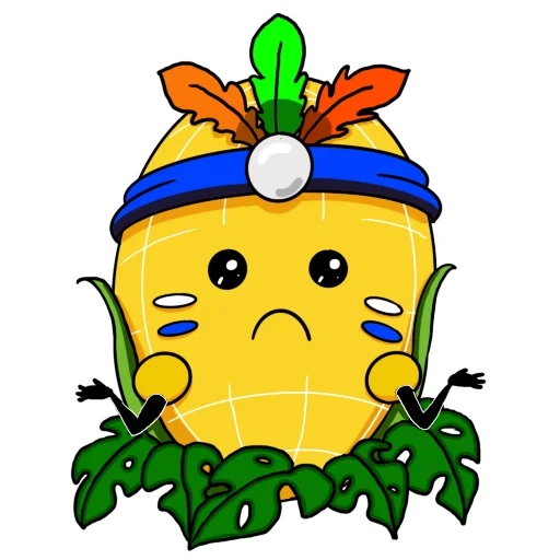 Telegram sticker  corn, characters, smiley pineapple express,