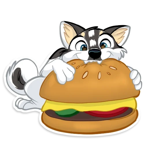 Telegram sticker  bread cat, character, fri raccoon, fox burger, cat burger,