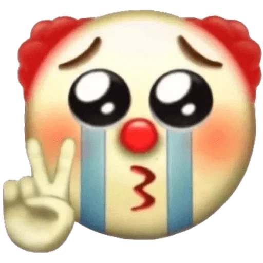 Telegram sticker  clown emoji, emoji clown, emoji is sweet, emoji hello, the crying clown emoji,