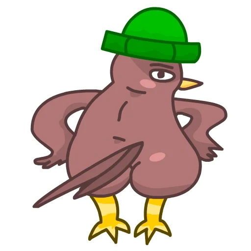 Telegram sticker  bird, chicken, kiwifruit bird, cartoon bird, agent perry platypus,