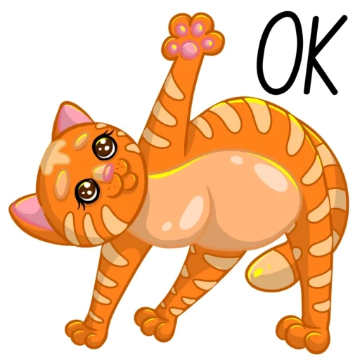 Telegram sticker  the cat is vector, lazy cat vector, the cat is scraped by cartoon, the red cat cartoon, image of a cat of children,