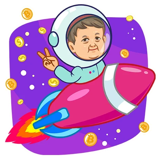 Telegram sticker  astronaut, space for children, gagarin cosmos, space illustration, children's drawing space,