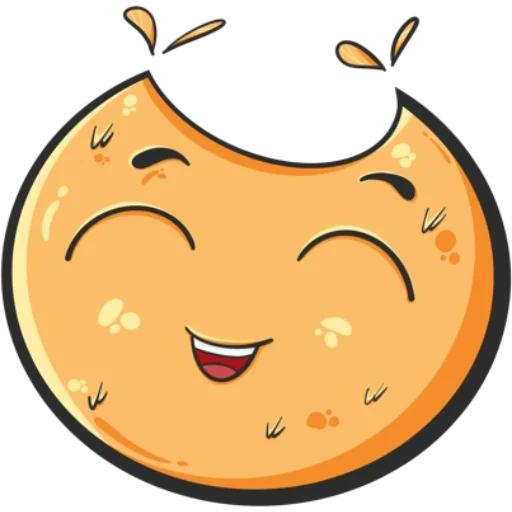 Telegram sticker  owlet, pancake, orange chuan, orange, smiling face peach fruit,