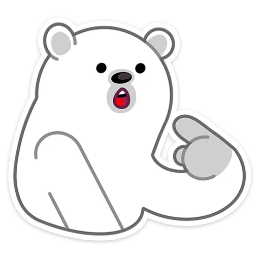 Telegram sticker  bare bears, bear white, little bear white, winter friend, cubs are cute,