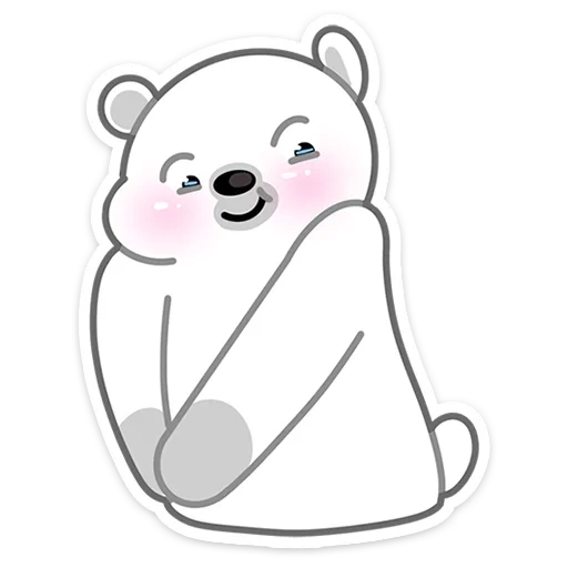 Telegram sticker  bear, white bear, little bear white, cubs are cute, we naked bear polar bear,