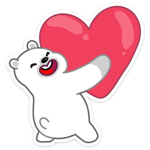 Telegram sticker  little bear, white bear, winter friend, polar bear,
