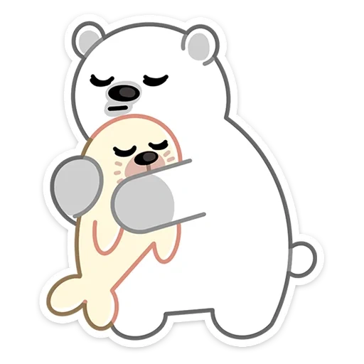 Telegram sticker  icebear lizf, little bear white, winter friend, cubs are cute, they made a mess of sparrows,