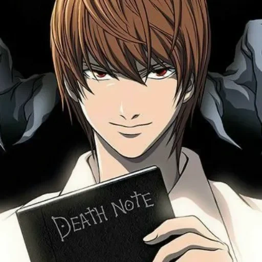 Telegram sticker  light yagami, death note, death note l, life death note, death note yagami light,